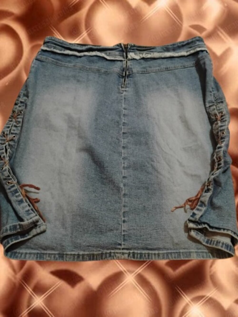Laced denim skirt 🤎